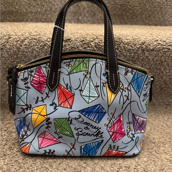 Dooney & Bourke Blue Kites Mini L Crossbody  Purse *missing Long Strap** - Picture 3 of 5